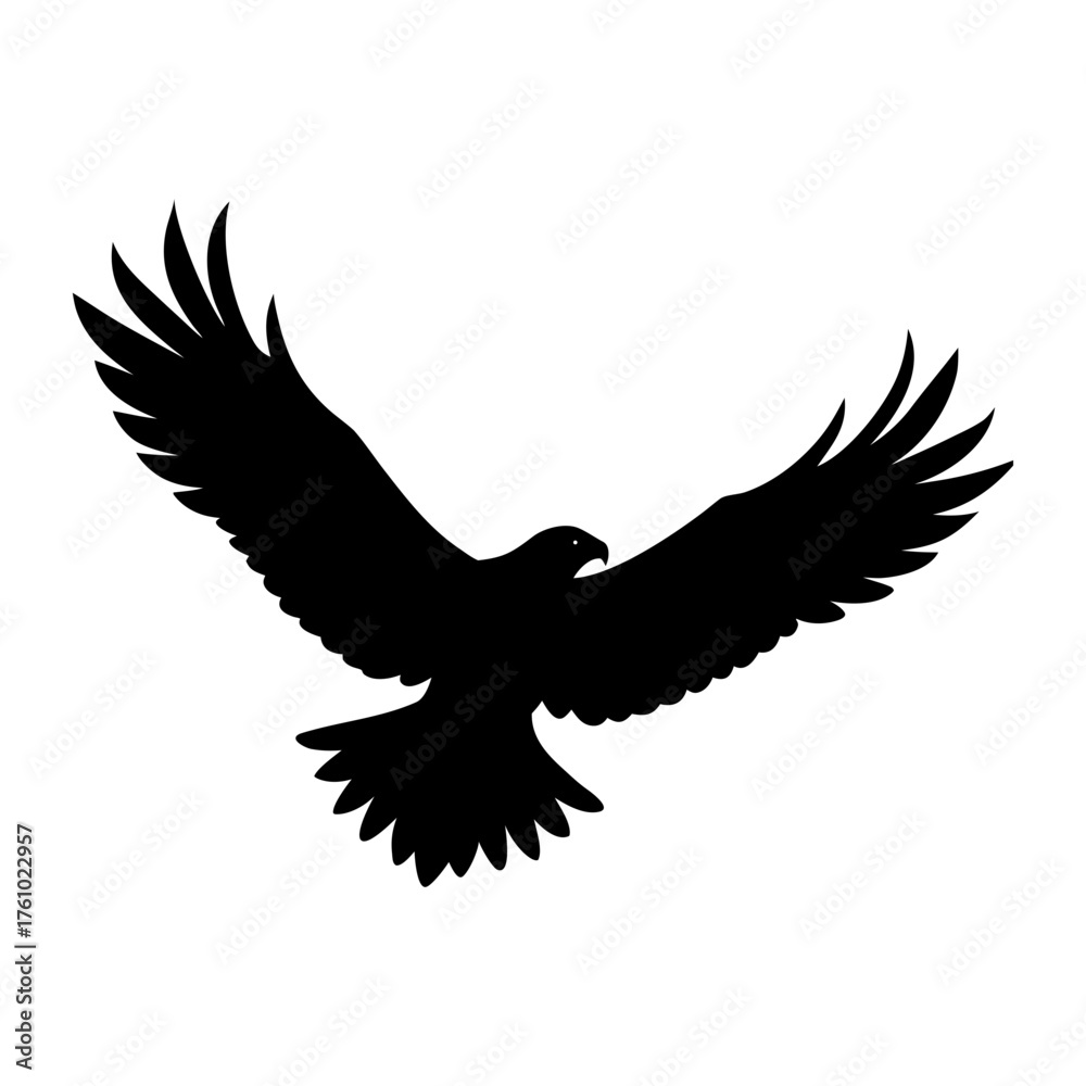 Fototapeta premium Silhouette of an eagle with its wings spread