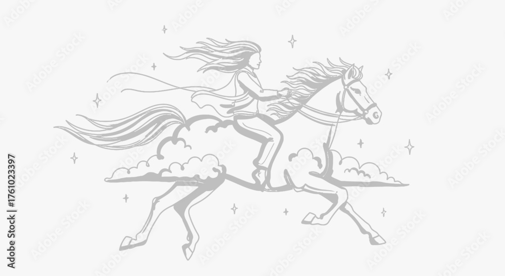 Fototapeta premium Elegant carousel horse illustration vector art majestic equine design scalable graphic