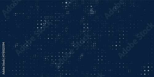 Space stars background, Cartoon starry illustration. Universe starry pattern with glowing stars and comets.Night sky constellations galaxy. Vector graphic.
