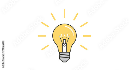 Bright idea illustration for business innovation, creative thinking, and problem solving, perfect for presentations, websites, and marketing materials