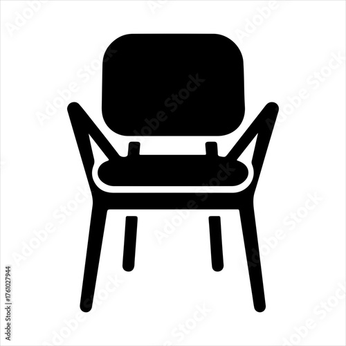 Modern armchair with wooden frame and comfortable seat