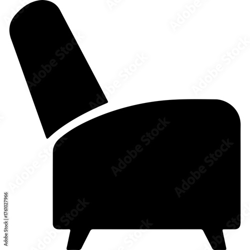 Black silhouette of recliner chair