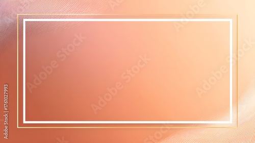 Soft warm gradient background with peach-to-light-yellow tones, framed by thin white and gold borders. Delicate, textured, and elegant design with ample copy space.