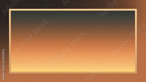Minimalist warm gradient background from dark brown to gold, framed by a thin gold border on a rusty-brown base elegant, autumnal, and luxurious design.