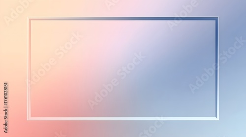 Soft pastel gradient background with a pale pink-to-lavender transition and an embossed rectangular frame. Luminous, feminine, and ethereal design with ample copy space.