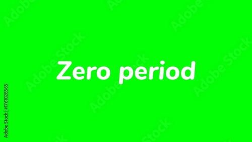 Zero period text green screen animated video