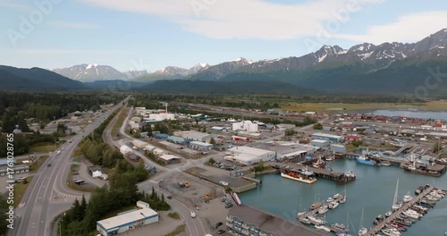 City of Seward aerial view, Alaska