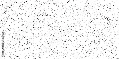 Snow, stars, twinkling lights, rain drops on black background. Abstract vector noise. Small particles of debris and dust. Distressed uneven grunge texture overlay.