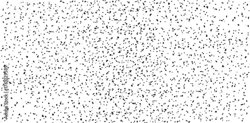 Snow, stars, twinkling lights, rain drops on black background. Abstract vector noise. Small particles of debris and dust. Distressed uneven grunge texture overlay.
