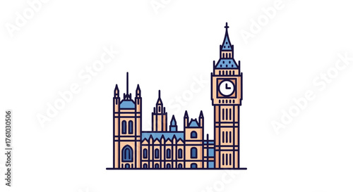big ben illustration a cartoon view of londons iconic big ben clock tower perfect for travel blogs educational resources  tourist guides