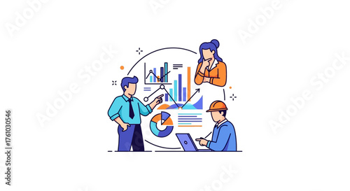 business analysis presentation professionals collaborating on data insights illustrating teamwork and strategy perfect for corporate training material