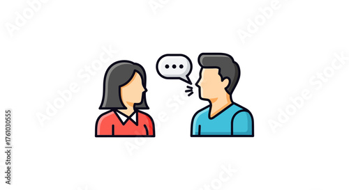 Business communication breakdown man talking woman listening misunderstanding dialogue about problems challenges in the workplace.