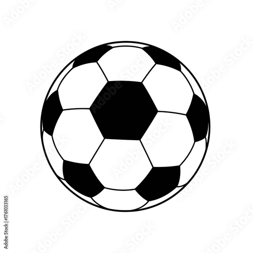 A black and white Football ball isolated on white background, a classic symbol of the worlds most popular sport, perfect for illustrating games, teams, and athletic competition
