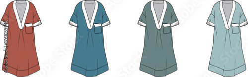 Variety of Fashion Robe Designs Featuring Different Colors and Styles, Perfect for Apparel