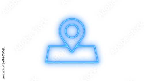 Glowing neon map location pointer icon isolated on transparent background. Destination point. Navigation guide. Marker sign. Pinpoint symbol. GPS tracker.