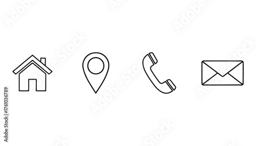Contact us icons set for business websites and creative presentations vector illustration