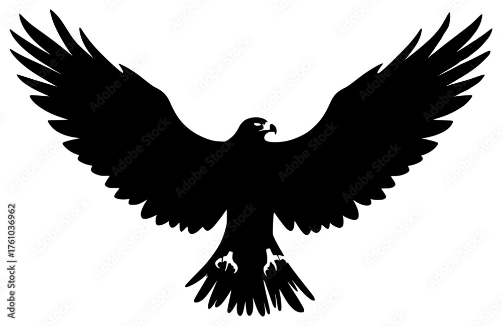 Obraz premium buzzard on a transparent background, bird, black, eagle, flight, silhouette, tattoo, wing 