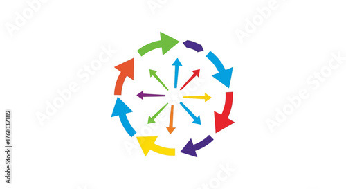 business process cycle showing workflow steps representing continuous improvement  team collaboration for efficient operation in a globalized market