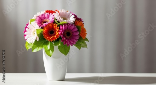 Wallpaper Mural Colorful Gerbera Daisy Bouquet in White Vase flowers Torontodigital.ca