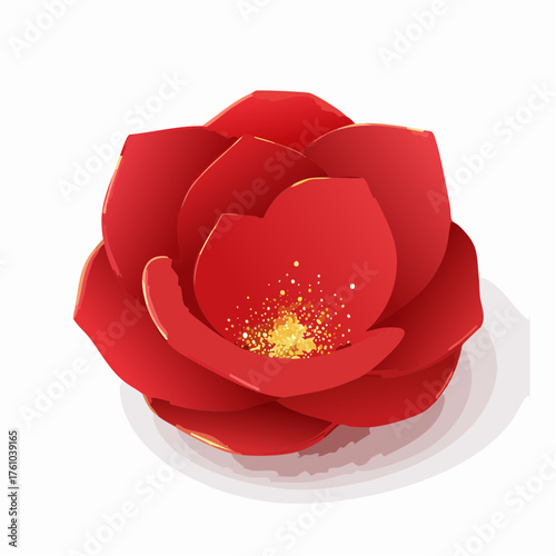 Rote Rosenblätter mit goldenen Sprenkeln