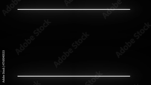 space frame, white neon lights, repeating and flashing animation motion, on black background