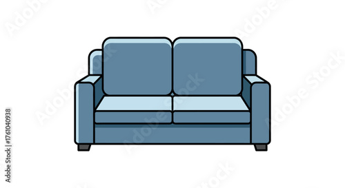comfortable couch illustration a cozy two-seater sofa with soft cushions providing seating ideal for home decor and furniture design projects