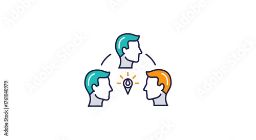 Collaborative brainstorming team members sharing ideas for creative innovation at location pin idea sharing  problem-solving solutions