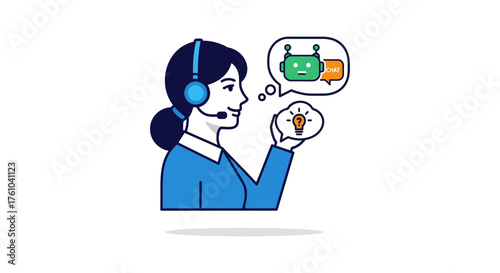 Customer service using ai chatbot helping with solutions and ideas representing modern support and virtual assistance perfect for tech industry blogs.