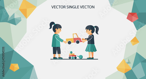 Two Girls Playing with Toy Cars Sharing and Interacting in a Playful Scene.
