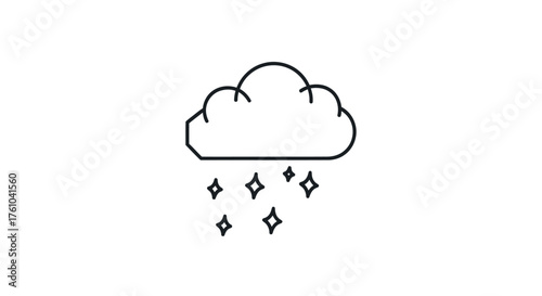 Simple Cloud with Hail Icon Illustration.