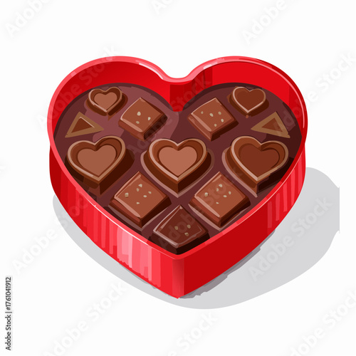 Herzförmige Schachtel mit Pralinenfüllung