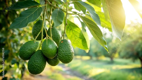 Fresh Avocado Tree – Organic Farming, Green Fruit, and Healthy Nature Video