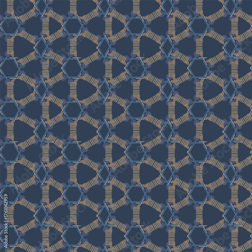 Textile motif seamless pattern. Abstract line shape geometric motif basic pattern continuous background. Man shirt all over print block. 