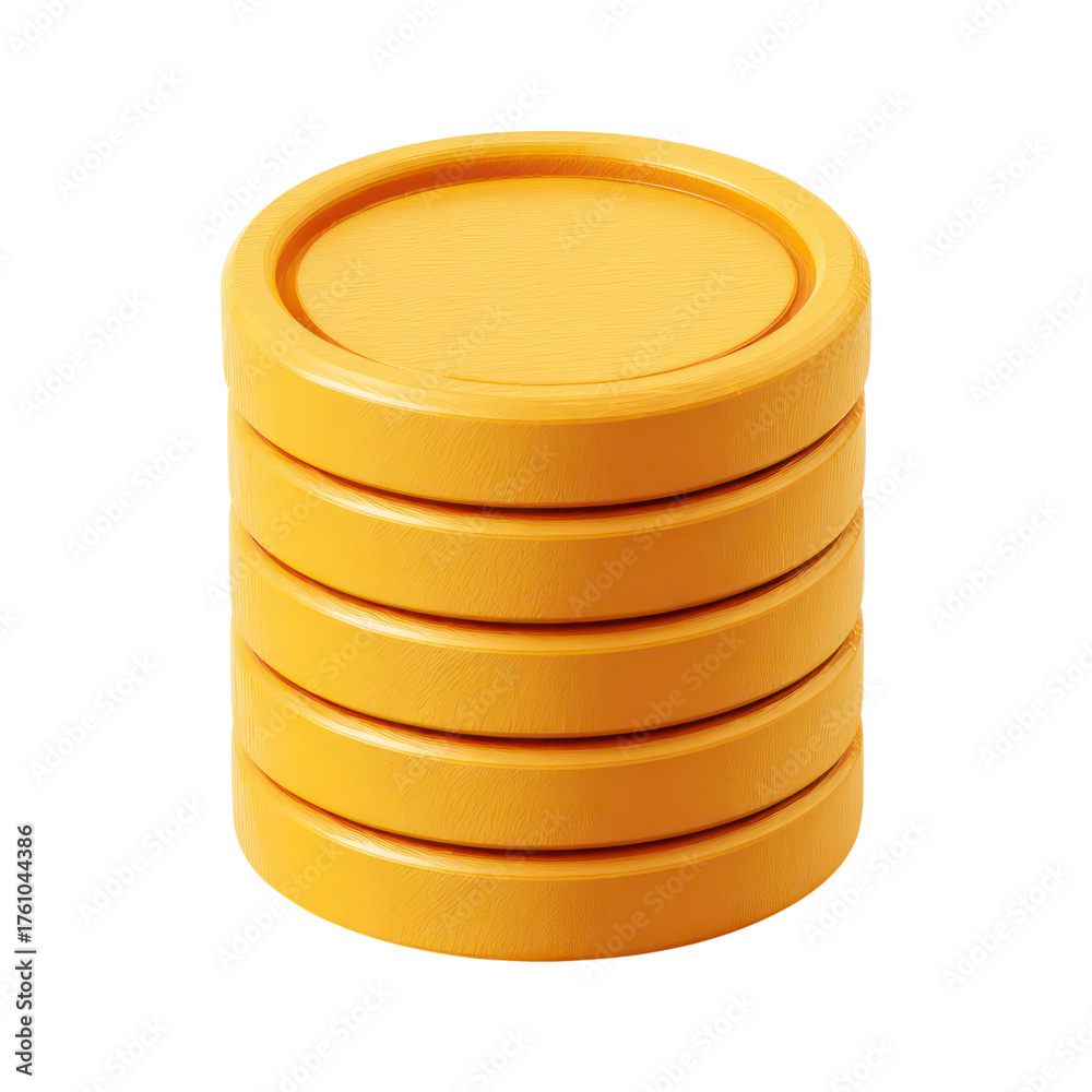 Obraz premium 3D Render of Gold Coin Stack – Finance, Savings, and Wealth Concept Isolated on transparent background