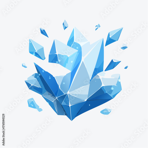 Formes glacées abstraites en 3D lowpoly