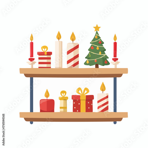 Décoration de Noël minimaliste sur étagère