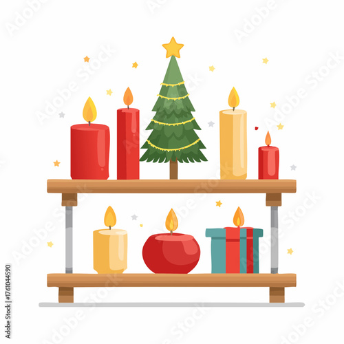 Icône vectorielle épurée d’intérieur hivernal