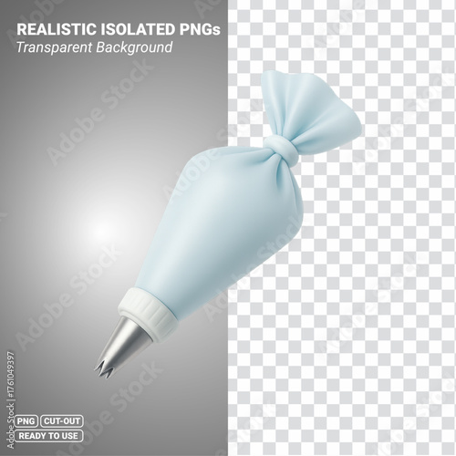 Icing Piping Bag with Star Tip for Cake and Cupcake Decorating Transparent PNG file ready to be used.