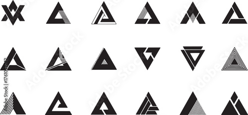 Vector art of collection of abstract triangle logo designs