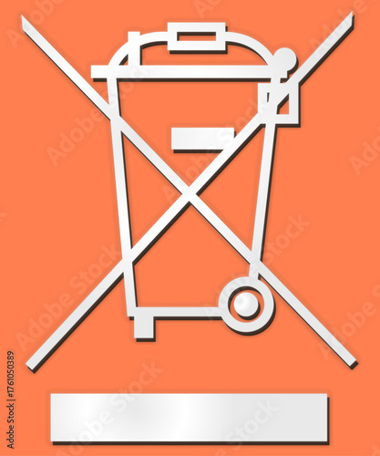 WEEE electronic waste icon. Weee recycling symbol electronic waste disposal icon. Electronic waste bin label for recycle and reuse. Electronic waste container recycle label vector. icon, vector