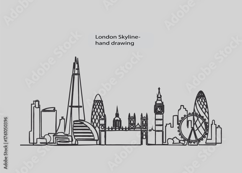 Photography Iconic london skyline landmark buildings outline representation famous architect