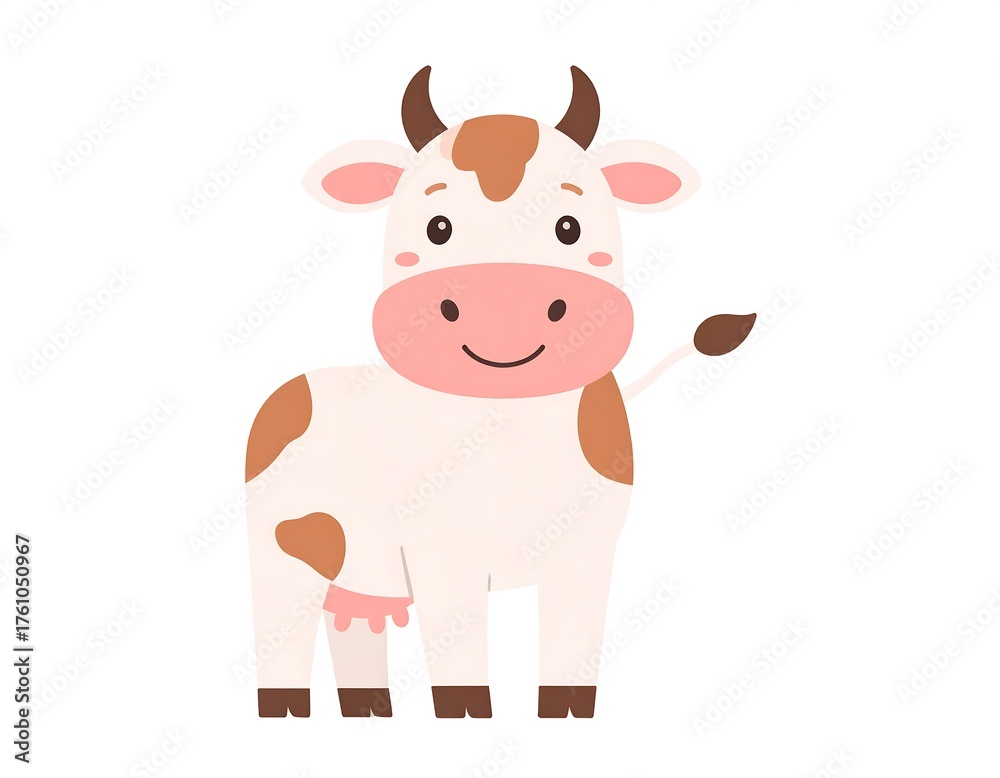 Fototapeta premium Cute cartoon cow