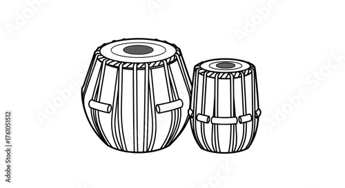 Two Indian Tabla Drums a Percussion Instrument Duo.