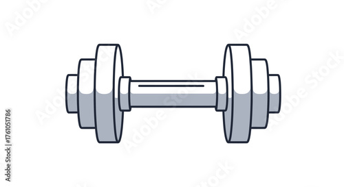 Simple cartoon style dumbbell for fitness and strength training.