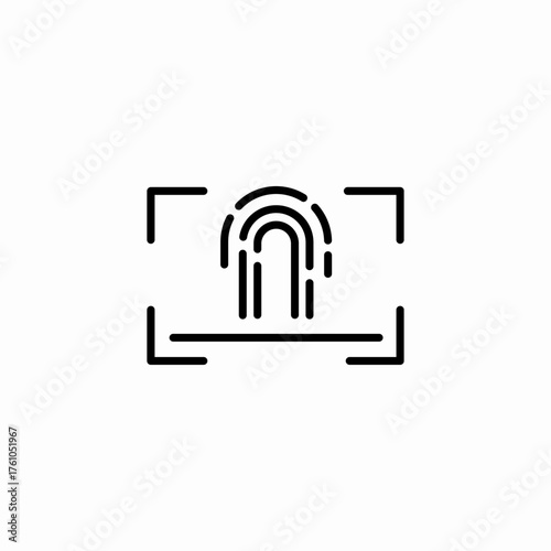 fingerprint scan biometric icon sign vector