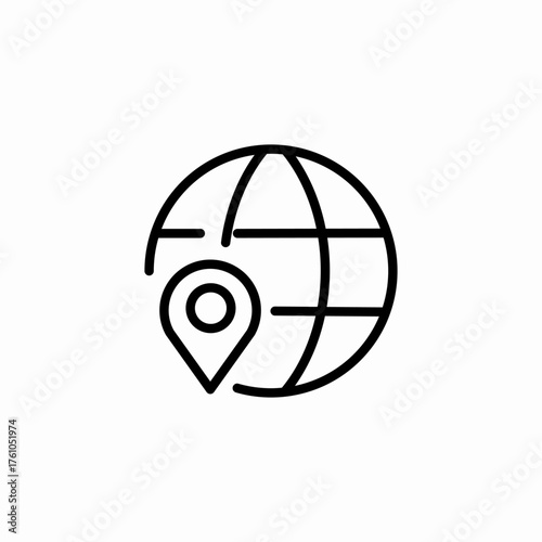 global location map icon sign vector
