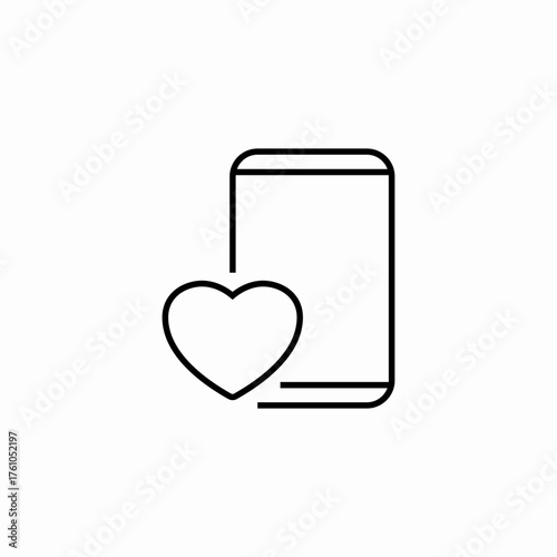 mobile favorite heart icon sign vector