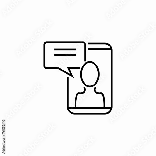phone chat person icon sign vector