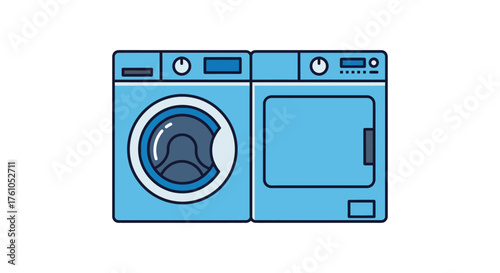 laundry appliances front load washer and electric dryer for domestic chores suitable for advertising laundry services and modern home appliance designs.