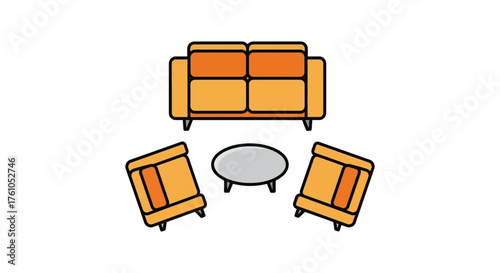 living room furniture arrangement with sofa chairs and coffee table illustrating interior design and home decor for relaxation and comfort